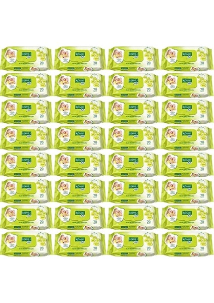 Berlinshop Komili Soft Islak Bebek Havlusu 70'li 32 Paket