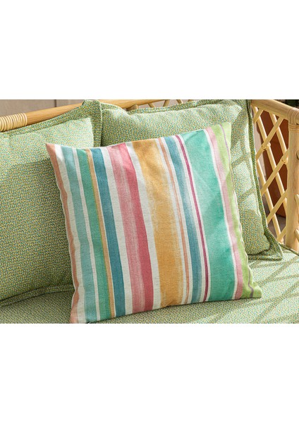 Costa Çizgili Polyester Dekoratif Tekli Dekoratıf Kırlent 45 x 45 cm Renkli