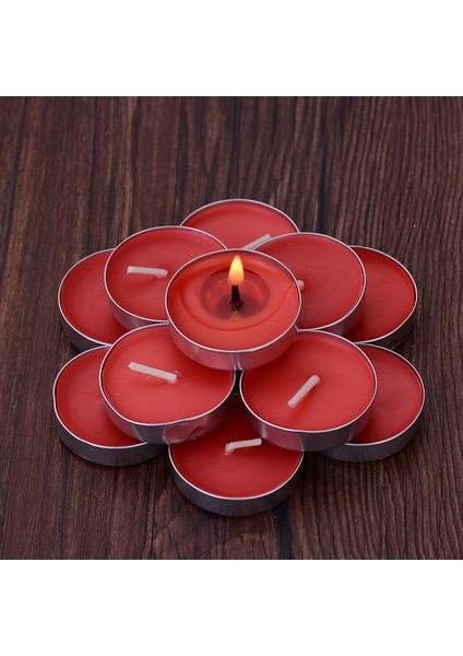 50 Adet Kırmızı Tea Light Kırmızı Mum Kırmızı Tealight Mum Romantik Gecelere Özel Kırmızı Tea Light Mum
