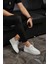 - Beyaz Floter Bağcıklı Sneakers Erkek Ayakkabı 2