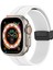 Apple Watch 7 8 45 mm Uyumlu Silikon Kordon Magnetik D Tokalı Spor Kayış Mıknatıslı Toka 5