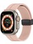 Apple Watch 7 8 41 mm Uyumlu Silikon Kordon Magnetik D Tokalı Spor Kayış Mıknatıslı Toka 5