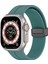 Apple Watch 7 8 41 mm Uyumlu Silikon Kordon Magnetik D Tokalı Spor Kayış Mıknatıslı Toka 5