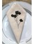 6 Adet Black Rose Doğal Keten Servis Sunum Peçetesi 3