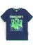 Biye Detaylı Erkek Çocuk Minecraft Creeper Baskılı T-Shirt Lacivert 1