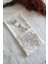 6 Adet Çiçek Dantelli Krem Keten Kaşıklık Servis Sunum - Table Decor 5