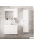 Estella-Oa Beyaz 80+35 cm Mdf-Aynalı Boy Dolaplı-Lavabolu Banyo Dolabı -(Demonte Değil) 3