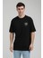 Bisiklet Yaka Siyah Oversize Tişört 23SSM20336 1