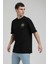 Bisiklet Yaka Siyah Oversize Tişört 23SSM20336 3