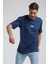 Bisiklet Yaka Indigo Slim Fit Tişört 23SSM20335 3