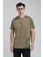 Bisiklet Yaka Açık Haki Slim Fit Tişört 23SSM20324 1