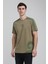 Bisiklet Yaka Açık Haki Slim Fit Tişört 23SSM20324 3