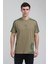 Bisiklet Yaka Açık Haki Slim Fit Tişört 23SSM20324 5