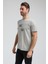 Bisiklet Yaka Gri Boyalı Slim Fit Tişört 23SSM20289 2