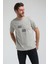 Bisiklet Yaka Gri Boyalı Slim Fit Tişört 23SSM20289 4