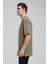 Bisiklet Yaka Açık Haki Slim Fit Tişört 23SSM20334 2