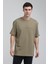 Bisiklet Yaka Açık Haki Slim Fit Tişört 23SSM20334 3