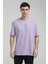 Bisiklet Yaka Lila Slim Fit Tişört 23SSM20333 1