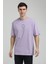 Bisiklet Yaka Lila Slim Fit Tişört 23SSM20333 2
