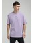 Bisiklet Yaka Lila Slim Fit Tişört 23SSM20333 4