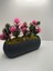 Uzun Gri Saksıda Yapay Çiçek Iğneli Çam Demeti Dekoratif Mutfak Banyo Masa Çiçeği 21X9X7 cm 3