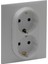 Raventi Serisi Ikili Topraklı Priz Alüminyum 1
