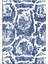 bleu Blanc Beyaz Lacivert Vintage Desenli Dekoratif Dokuma Taban Halı Mira 1255 1