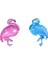 Tropical Hawaiian Supershape Flamingo Folyo Balon 110 cm Mavi ve Pembe Renk 2 Adet 1