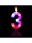 Mavi 3 Yaş Renkli LED Işıklı Pasta Mumu LED Işıklı Doğum Günü Mumu LED Happy Bırthday Candle 1