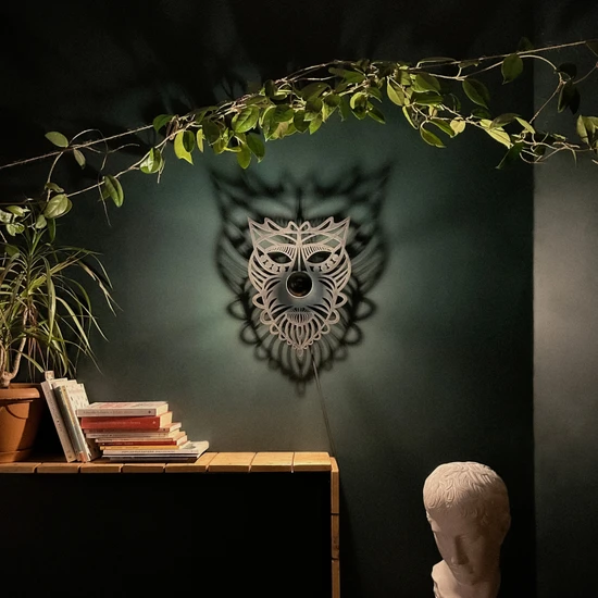 Hedgehog Art Shop loong Mask Gölge Duvar Aydınlatması, Özel Tasarım Aplik, Tasarım Duvar Lambası