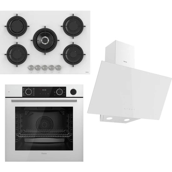 Ferre Steamart&fryart Serisi Buharlı Pişirme Beyaz Set (RS036+ XE64CB +D078 )