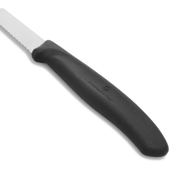 Victorinox 67433 Tırtıklı Soyma Bıçağı - Siyah - 8 cm