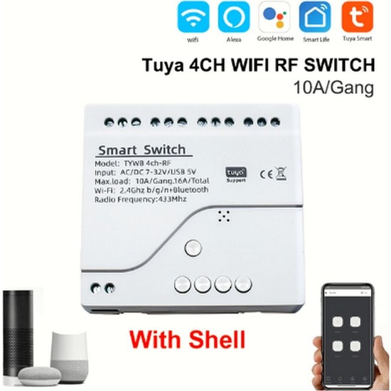 Tuyam Smart Tuya Akıllı Wifi Anahtarı 4 Kanal 433mhz Rf Fiyatı 