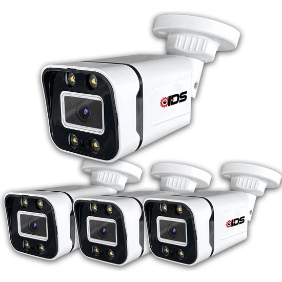 IDS - Gece Renkli - 5mp Sony Lens 1080P Fullhd Ahd Güvenlik Kamerası - 4xultra LED - Plastik Kasa 4 Adet