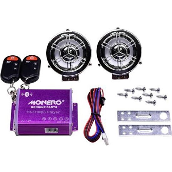 EC Shop Monero Motosiklet Alarm Mp3 Çalar Radyo Bluetooth Türkçe Ses