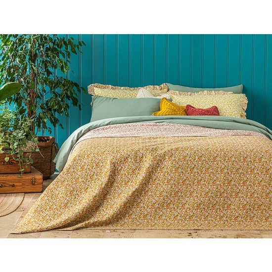English Home Blooming Summer Tek Kişilik Çok Amaçlı Örtü 160 x 220 cm Sarı