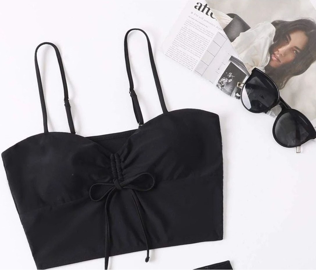 Angelsin Önden Ayarlı Büzgülü Bikini Üstü görsel 4