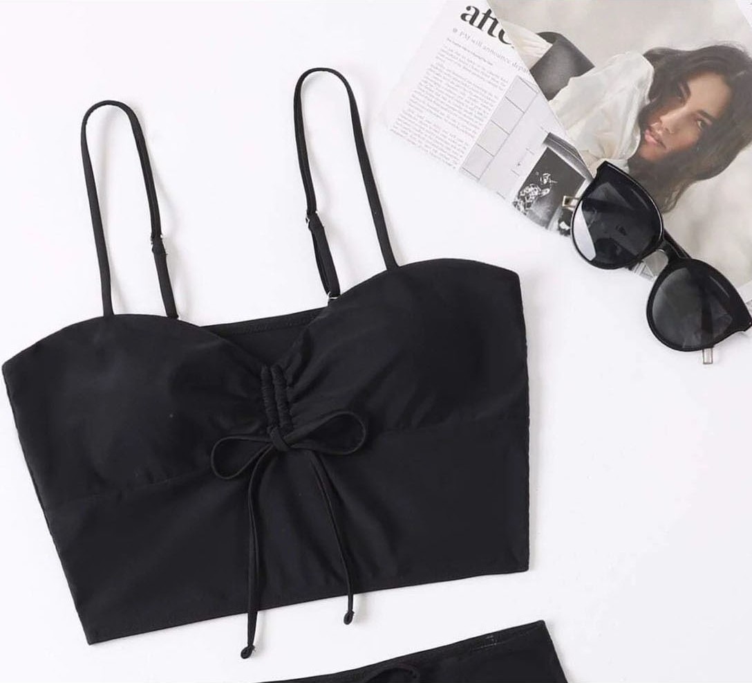 Angelsin Önden Ayarlı Büzgülü Bikini Üstü görsel 5