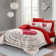 Monohome Anneler Günü Çift Kişilik Nevresim Takımı Özel Dokuma Pamuk Saten Melek