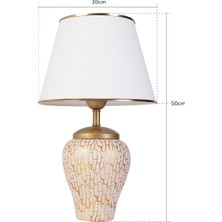 HMY Design Gloire Seramik Abajur Pudra Beyaz