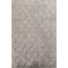 Es Dekor Phome Tüylü Desenli Yumuşak Halı Comfort Diamond No:2 | Gri 75X110CM