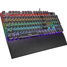 Everest Kb-Mk9 Gümüş USB Bilek Destekli Daktilo Tuşlu Mekanik Q Red Switch Gaming Oyuncu Klavyesi