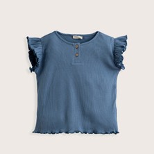 Chakra Marine Fırfırlı Tshirt Mavi