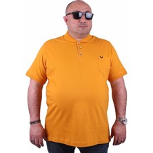 Starbattal Büyük Beden Likralı Klasik Cepli Polo Tişört 11501 Hardal