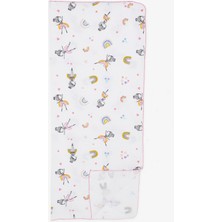 Breeze Yenidoğan Bebek Müslin Battaniye Balerin Kız Desenli Ekru