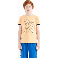 Tommy Life Kavun Içi Minimal Yazı Baskılı Standart Kalıp O Yaka Erkek Çocuk T-Shirt - 11132