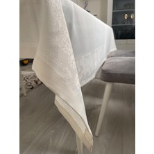 Limay Teflon Kumaş Masa Örtüsü - Sıvı Geçirmez - Yıkanabilir - Dantel Görünümlü