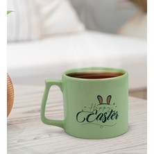 BK Gift Happy Easter Tasarımlı Pastel Yeşil Middle Kupa Bardak