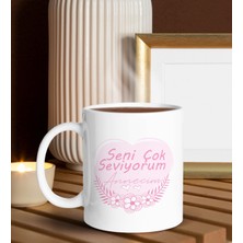 BK Gift Anneler Günü Tasarımlı Beyaz Kupa Bardak Anneye Hediye