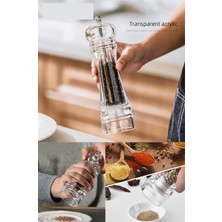 The Good Kitchen Akrilik Baharat Öğütücüsü Büyük Boy Tuz Karabiber Değirmeni Öğütücü 18 cm 2 Adet